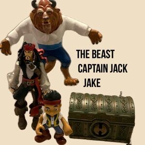 Vintage Beast, Captain Jack Sparrow, and Jake with Treasure Chest